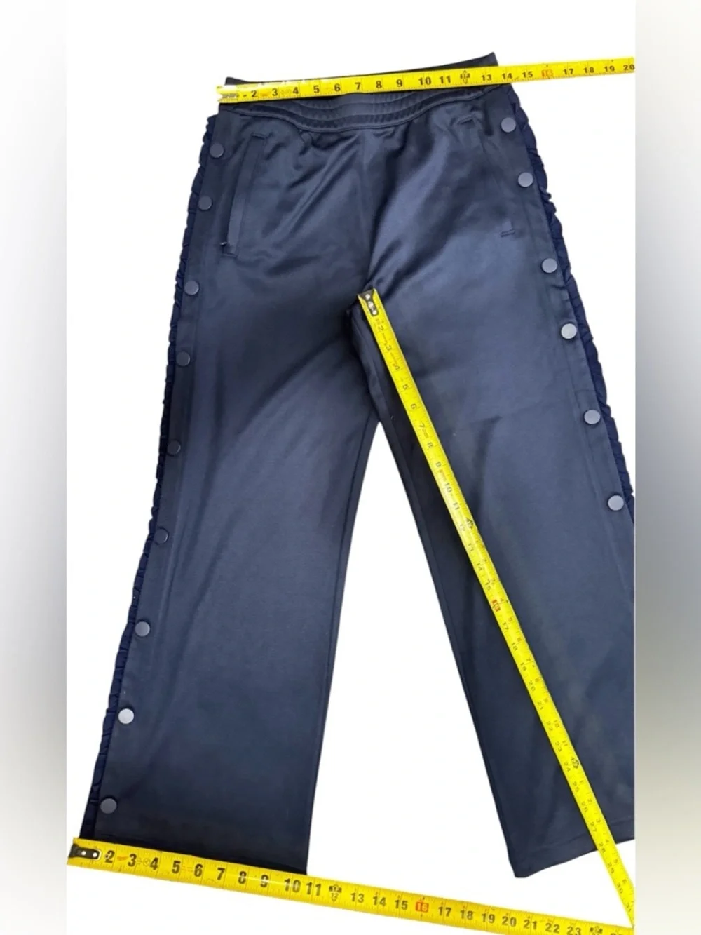 Tory Burch Women’s Navy Wide-Leg Button-Trim Pants Size Small
